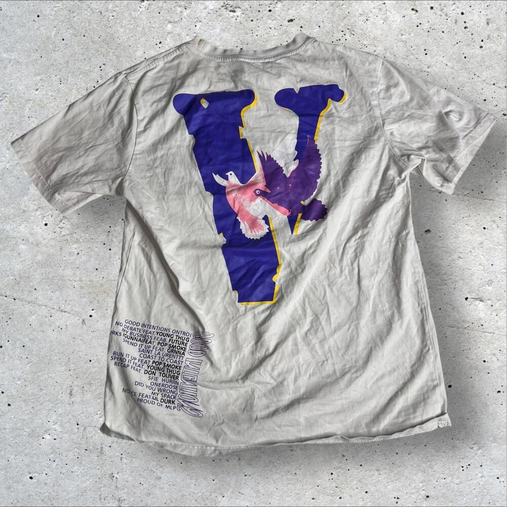 Vlone Dove Good Intentions White‎ Promo Graphic T Shirt Double Sided Size S